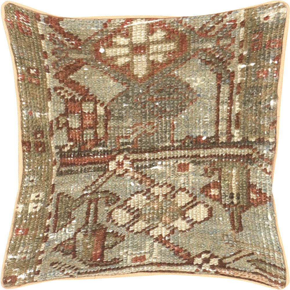 Vintage Persian Mahal Pillow - 12" x 12"