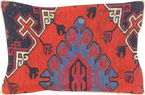 Semi Antique Caucasian Soumak Pillow - 12" x 20" - 522121
