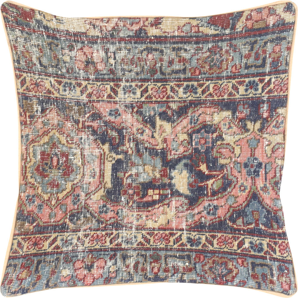 Vintage Persian Tabriz Pillow - 20" x 20"