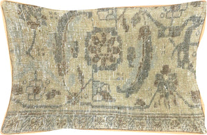 Vintage Persian Kerman Pillow - 12" x 20" - 522162