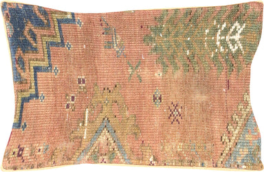 Vintage Turkish Oushak Pillow - 12" x 20"