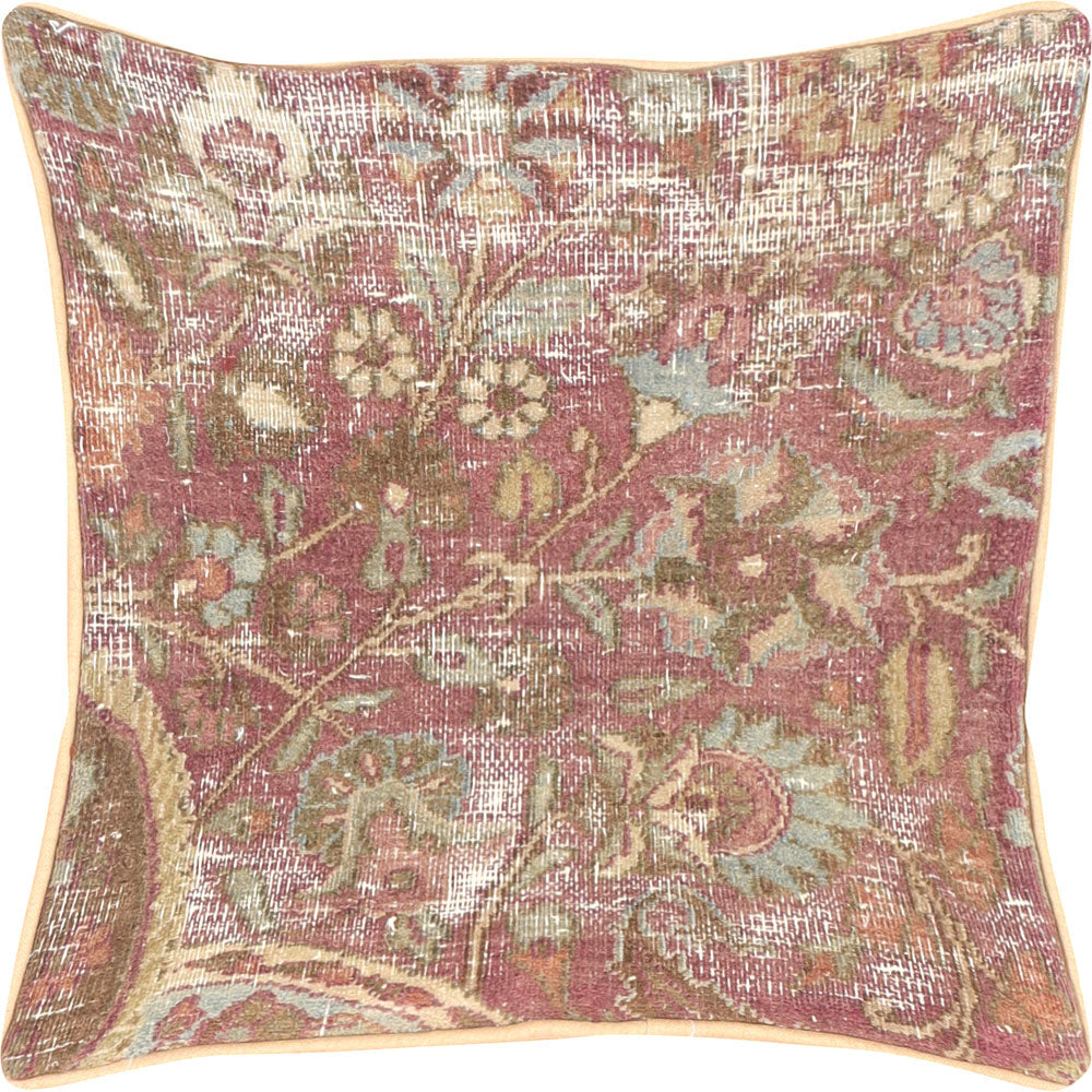 Vintage Persian Meshed Pillow - 18" x 18"