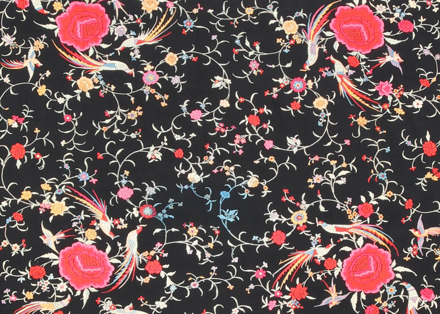 Antique Cantonese Silk Embrodery - 4'1" x 4'1"