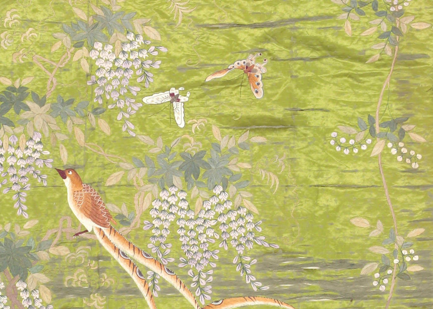 Semi Antique Cantonese Silk Embrodery - 4'5" x 4'8"