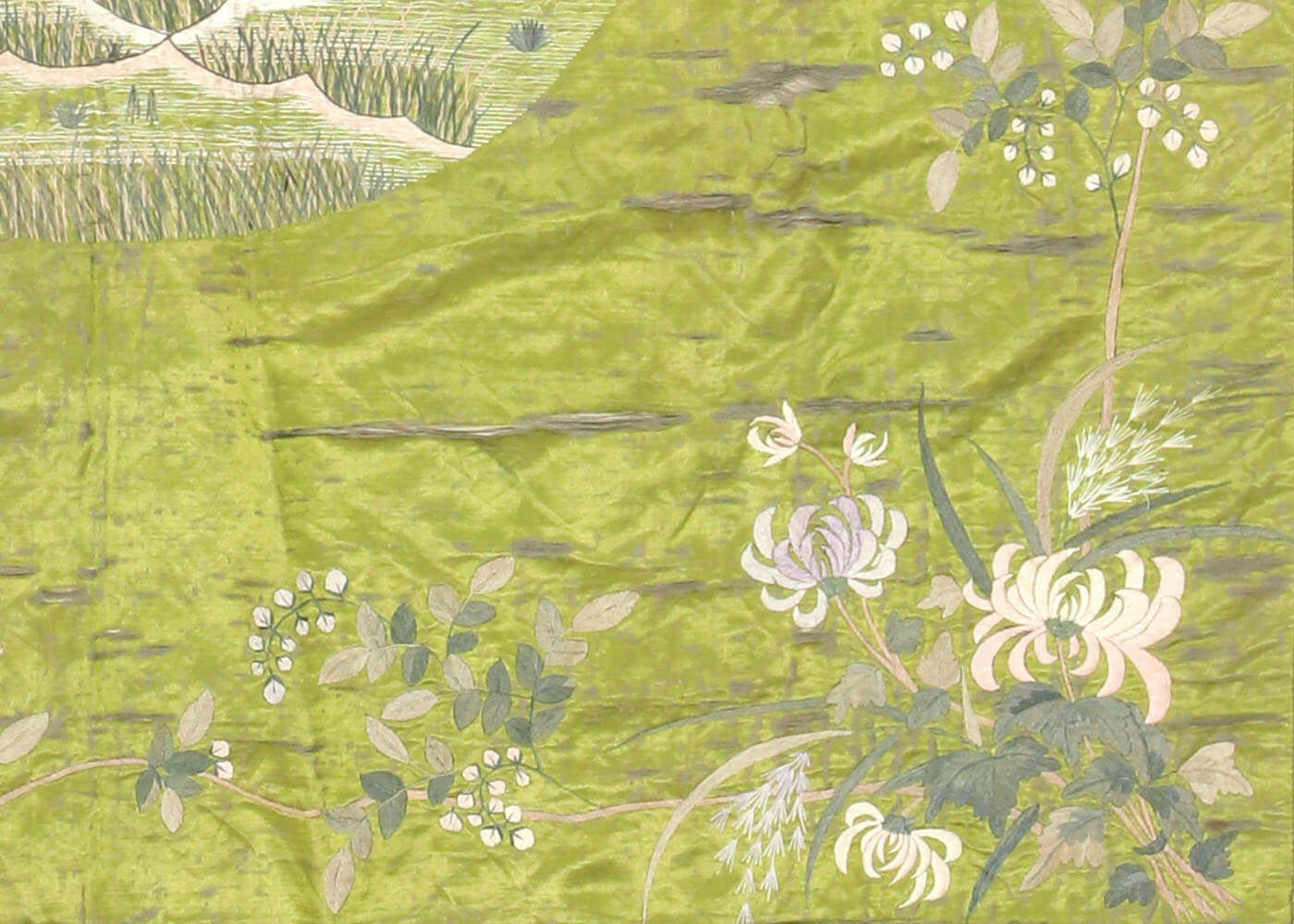 Semi Antique Cantonese Silk Embrodery - 4'5" x 4'8"