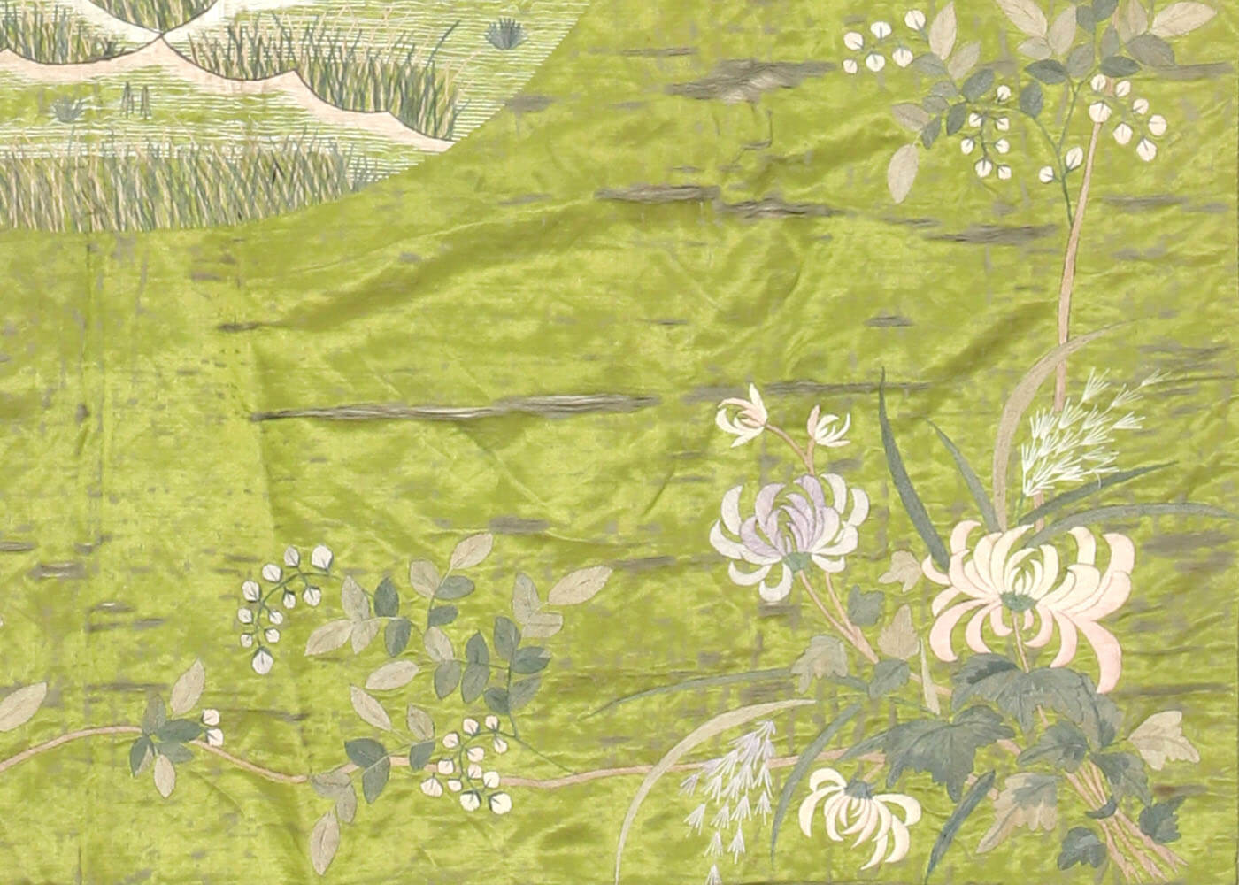 Semi Antique Cantonese Silk Tapestry - 4'5" x 4'8"