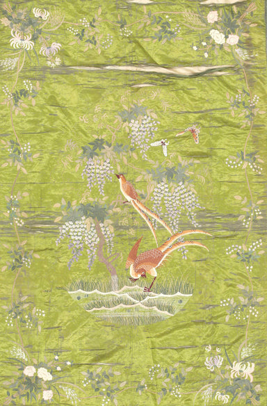 Semi Antique Cantonese Silk Tapestry - 4'5" x 4'8"