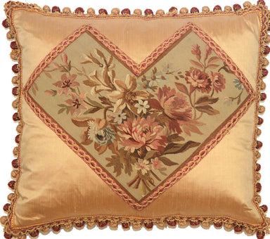 Antique French Aubusson Pillow - 20" x 24"